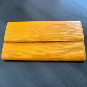 Authentic Louis Vuitton Yellow Epi Wallet